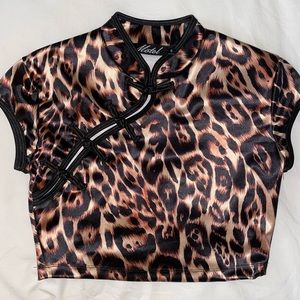Motel Rocks Cheetah Print Crop Top